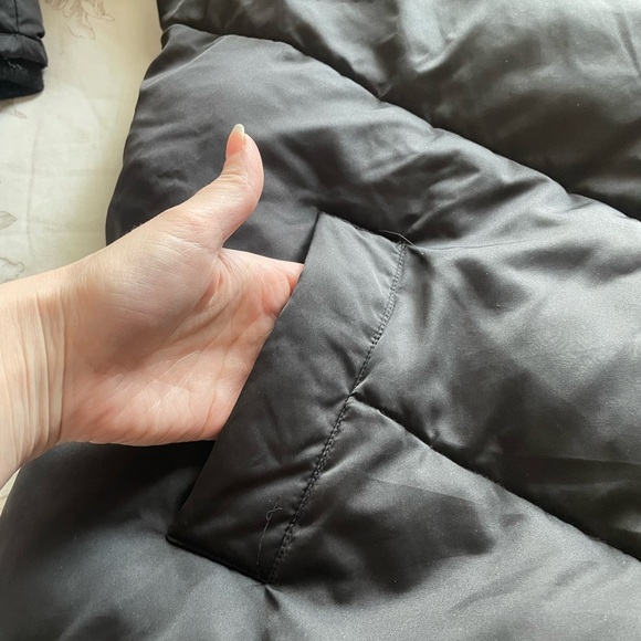 Universal Standard J Crew Black Chevron Puffer Jacket 2X Neutral Warm Classic - Picture 5 of 11